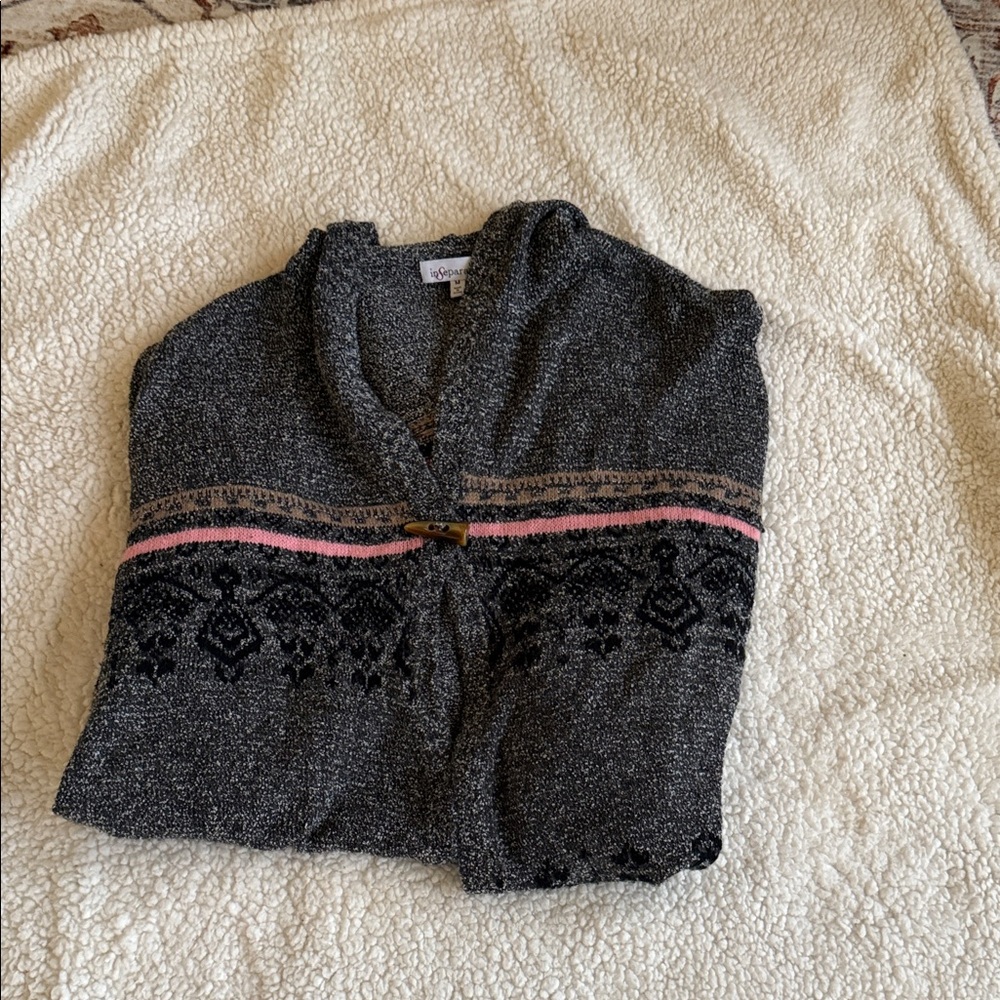 Elegant Black and Pink Cardigan